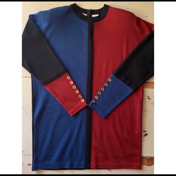 vintage 80’s Liz Claiborne color block knit dress - Picture 2 of 15